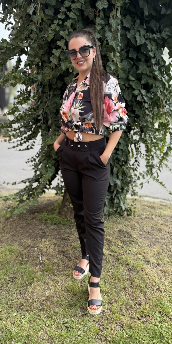 MISS BLACK elegáns nadrág övvel - Image 2