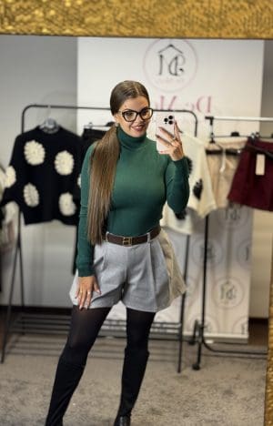 Szoknyanadrág övvel-szürke