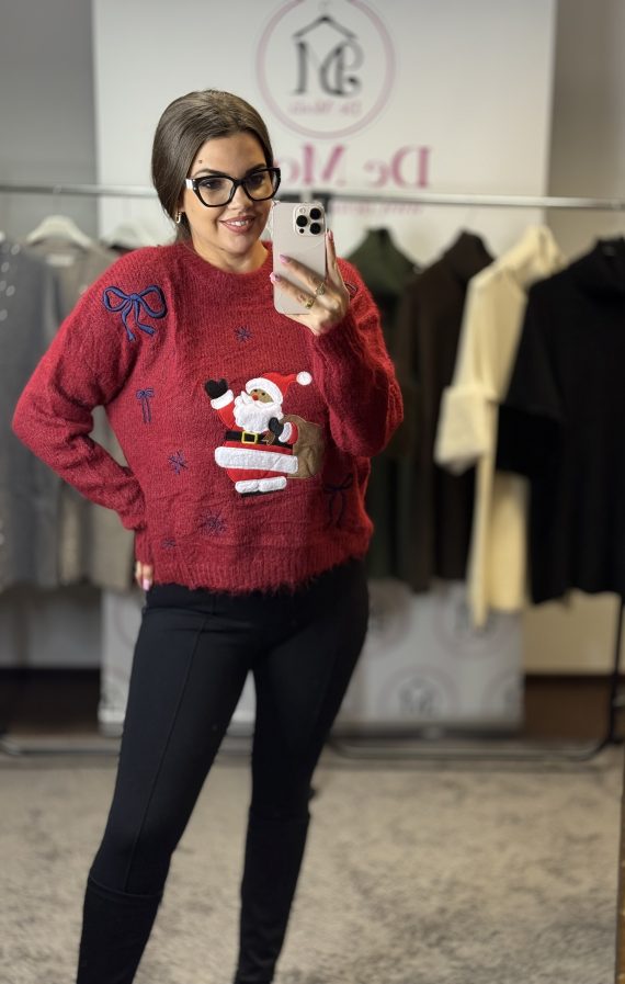 Mikulásos pulóver-piros