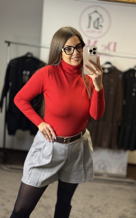 Basic hosszú ujjú garbó-piros