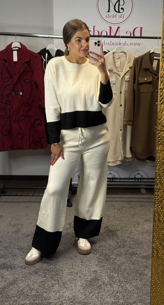 Fehér/fekete melegítő szett