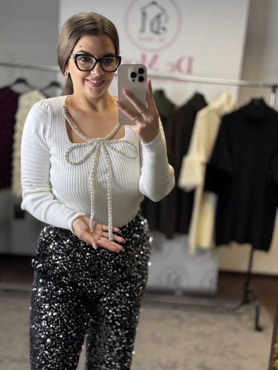 Strasszköves masnis felső-fehér