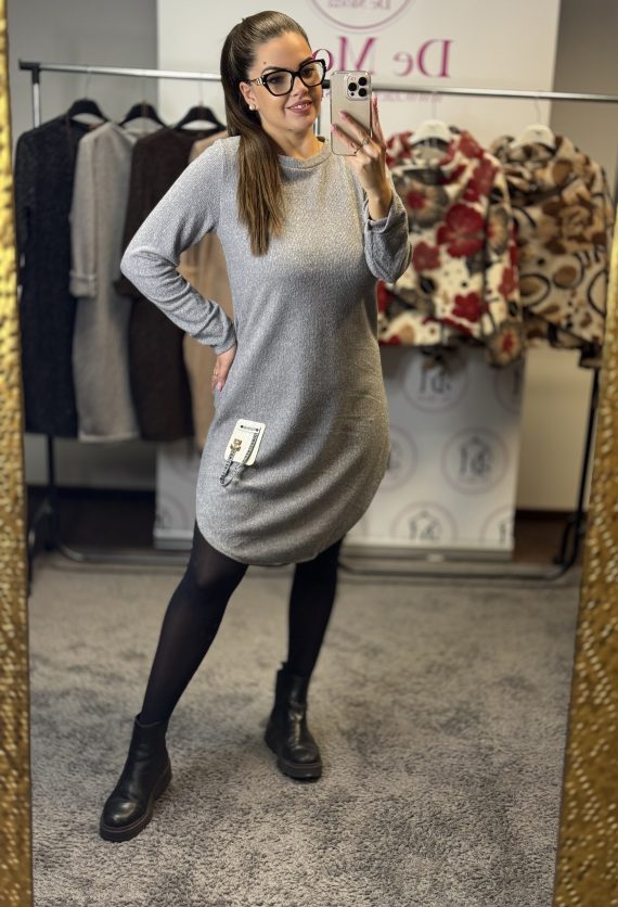 Macis jelzésű,puha anyagú tunika-szürke