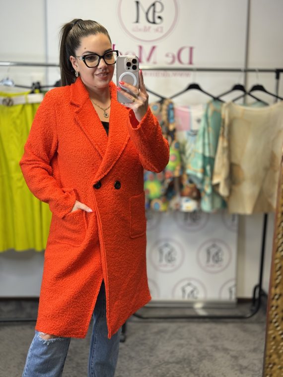 Átmeneti elegáns/sportos kabát-neon narancs