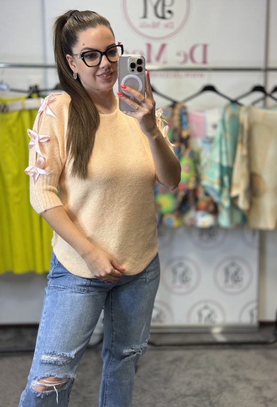 Különleges masnis póló-barack