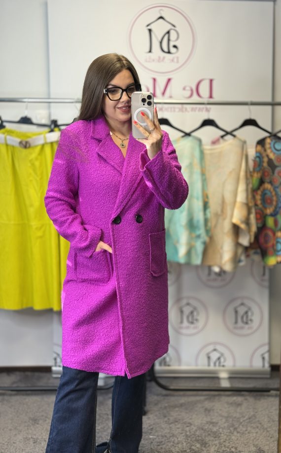 Átmeneti elegáns/sportos kabát-fukszia