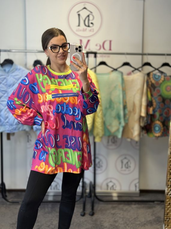 ENERGY nagyméretű,színes pulóver