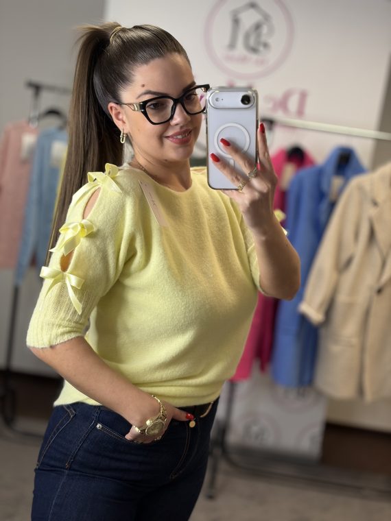 Különleges masnis póló-sárga