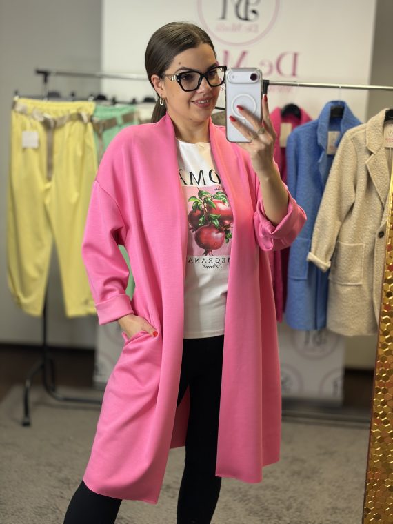 BASIC puha anyagú,elasztikus,vékony kardigán-rózsaszín