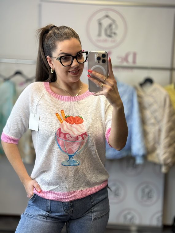 Vékony,kötött póló-fagyi minta