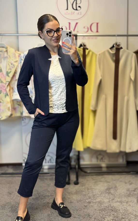 Kétrészes szett,nadrág+blézer-sötétkék