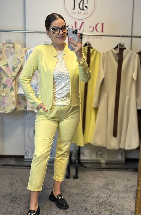 Kétrészes szett,blézer+nadrág-sárga