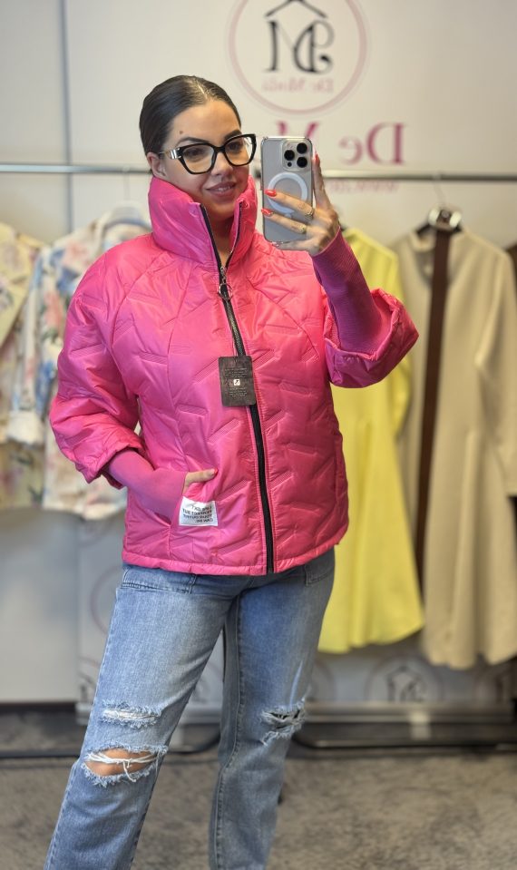 Steppelt,ujjbetétes,átmeneti kabát-pink