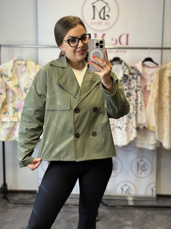 Rövid fazonú,derekánál összehúzható ballonkabát-keki