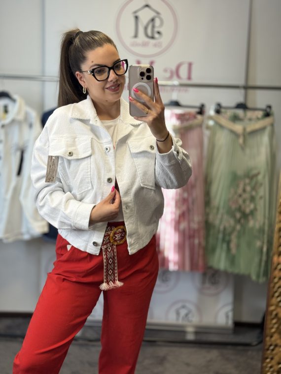 Kordbársony kabát-fehér