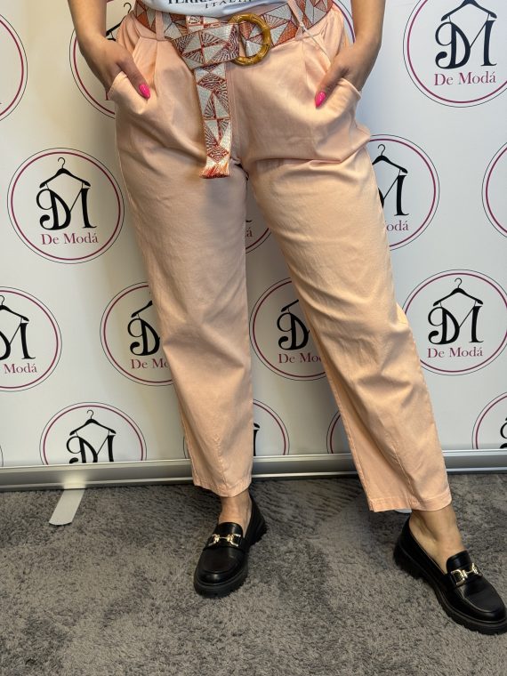 Magas derekú,vászon nadrág,ajándék övvel-barack