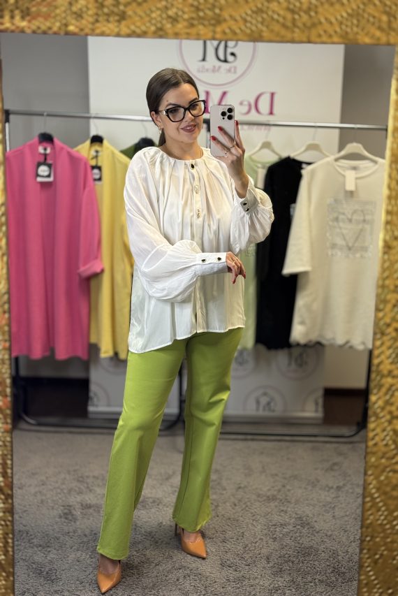 Bő fazonú,lenge anyagú ing,különleges gombokkal-fehér