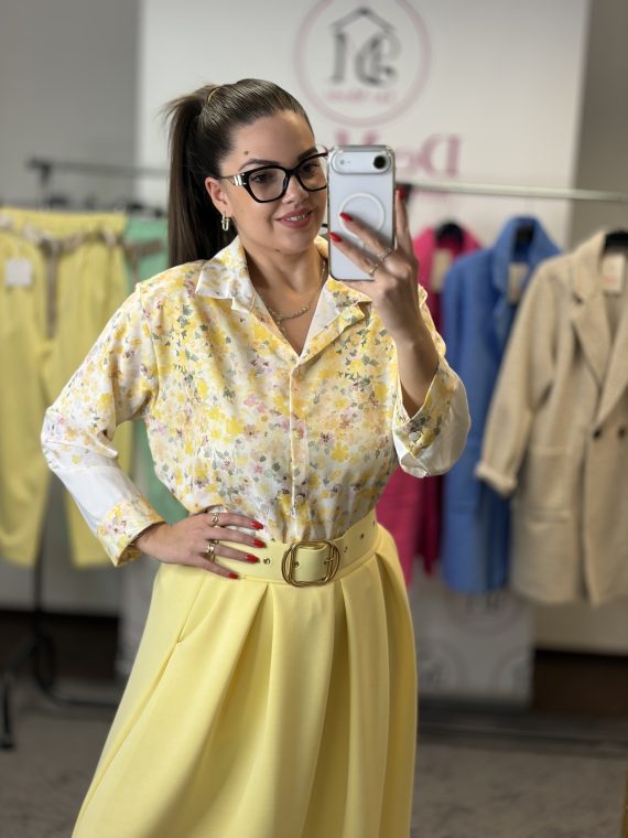 Vékony,lenge virágos ing-sárga