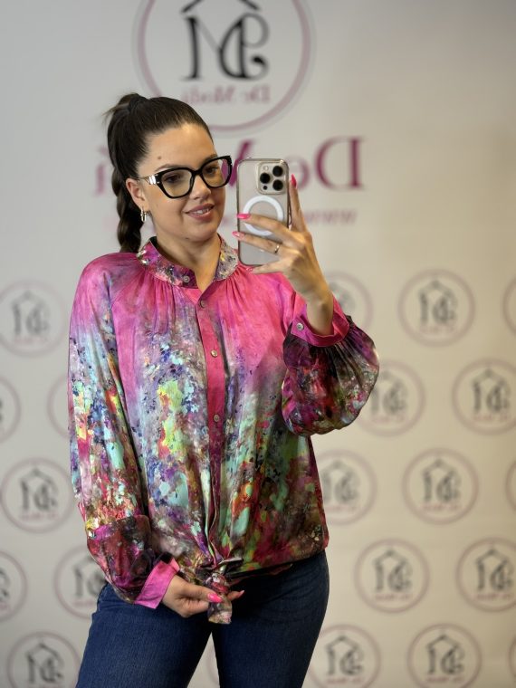 Oversize,különleges szatén ing-pink alap