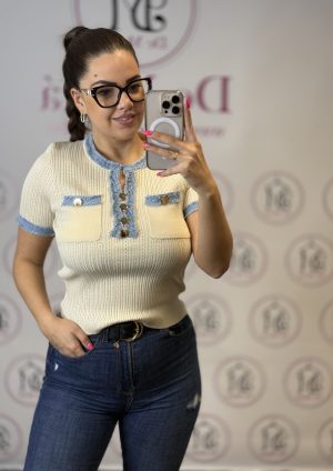 JEANS bézs női poló